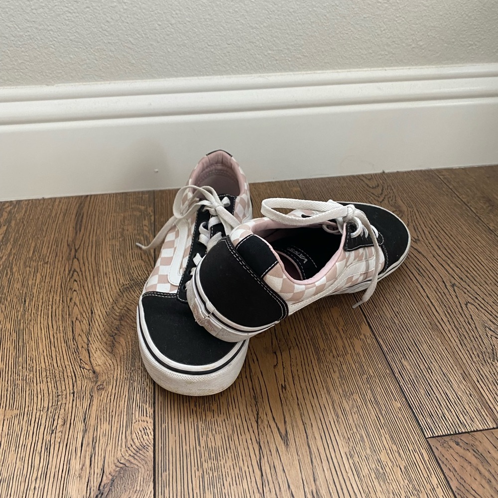 PINK AND WHITE CHECKERED VANS